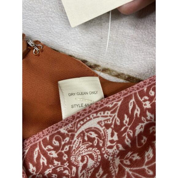 J Jill Dress Sz 18P Peach Floral Lined Chiffon Mini Slip Sleeveless Zip Boho NWT - Picture 5 of 12